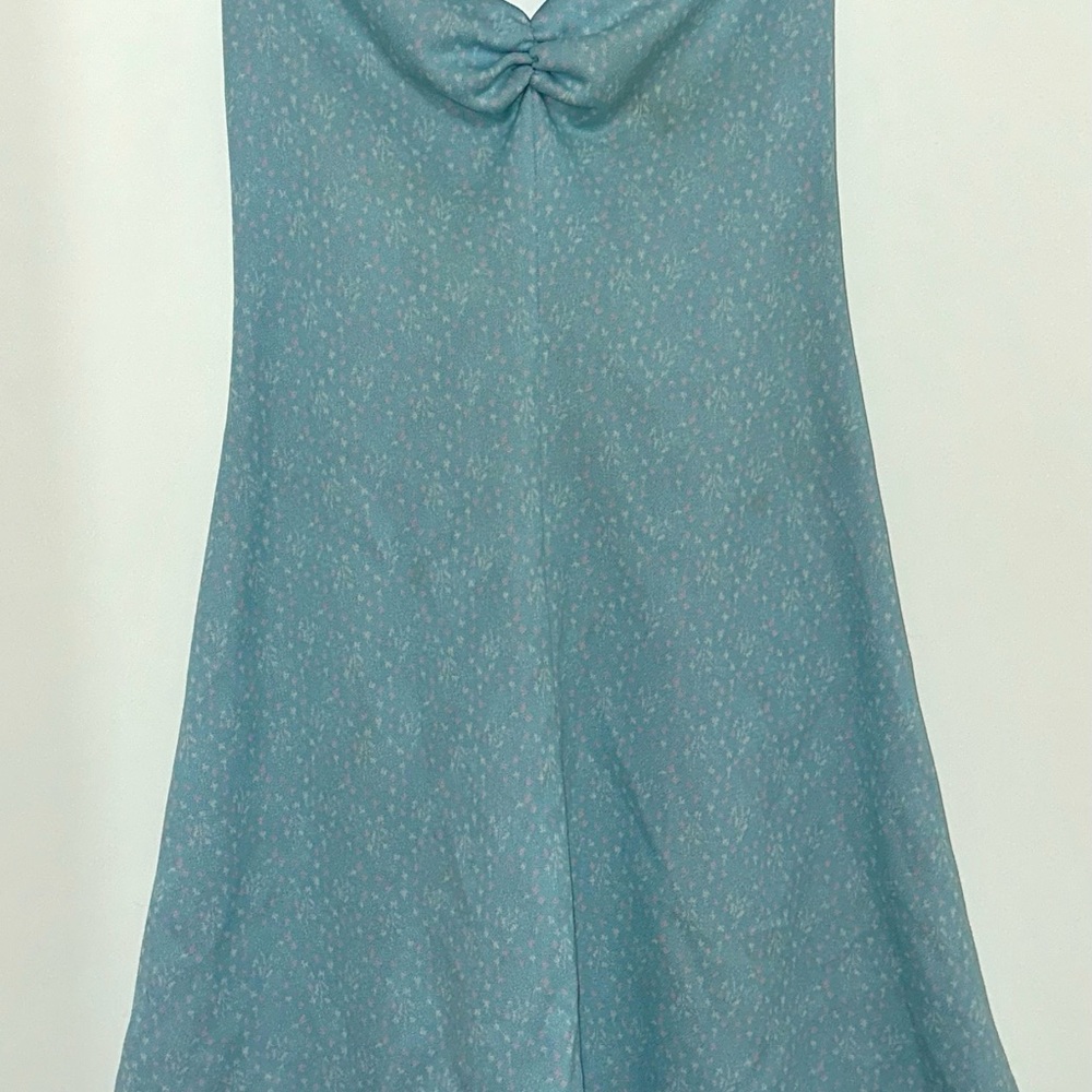 Vintage Handmade Blue Floral Dress